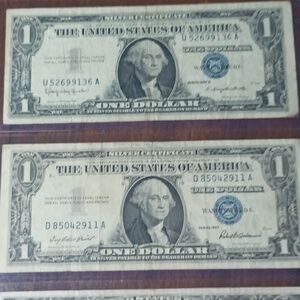 Vintage One Dollar Silver Certificates